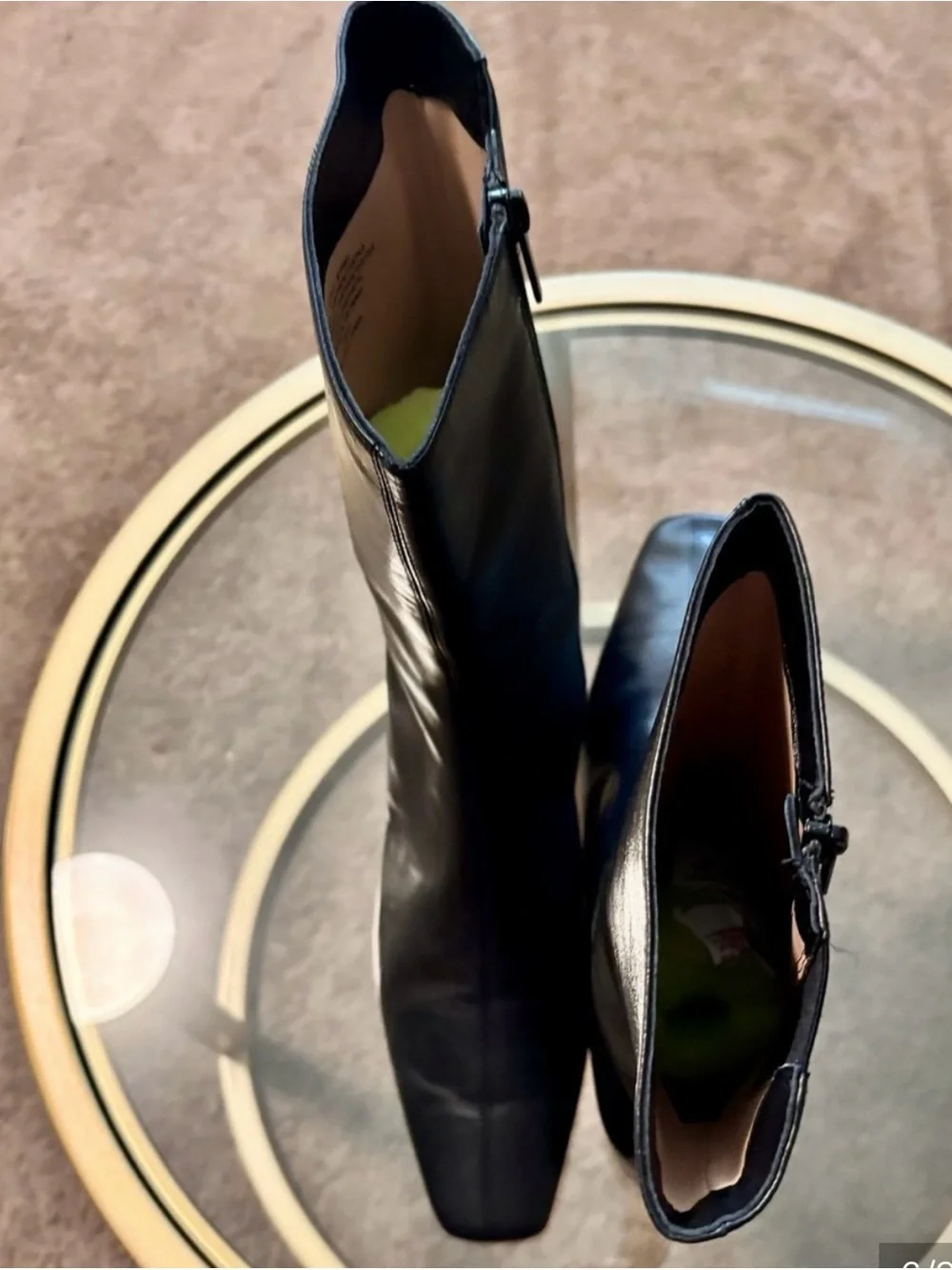 J. Crew Black Leather Mid-Calf Booties new without tag.